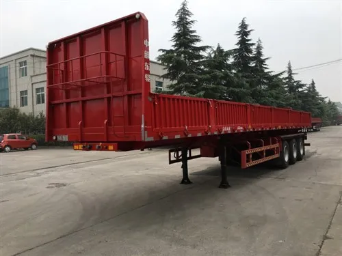 قلابة نصف مقطورة مسطحة ثلاثية المحاور